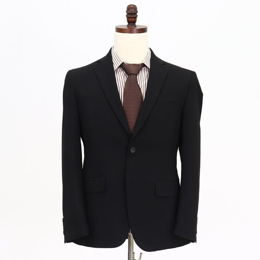 J. Ferrar 38S Black Solid 2-Button Sport Coat Blazer Jacket V811